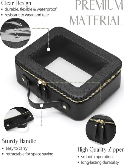 Popvibe Clear Makeup Bag Travel Cosmetic Case Transparent Toiletry Bag - Image 2