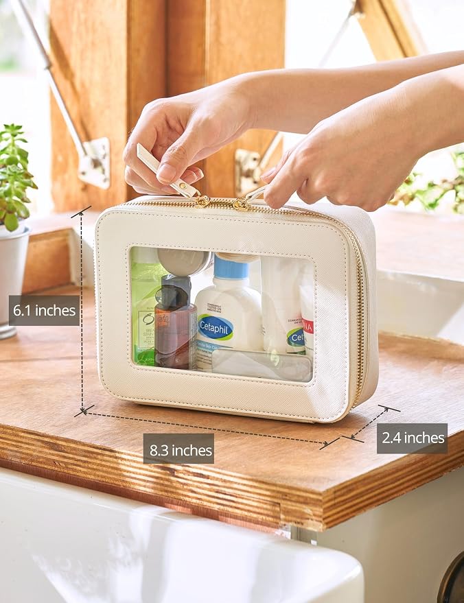 Popvibe Clear Makeup Bag Travel Cosmetic Case Transparent Toiletry Bag - Image 3