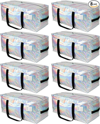 8 Pack Heavy Duty Moving Bags 24-Gallon Extra Large Waterproof Foldable by JCBZAMZ