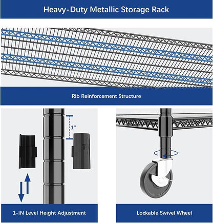 Heavy Duty Shelving, 51.6" H Garage Shelving Unit - Image 4