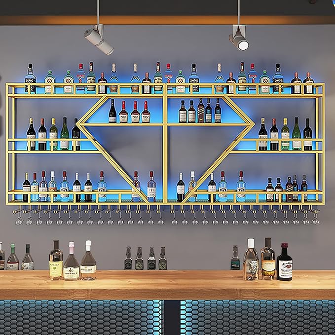 78.7in Wine Rack Wall Mounted, Modern Wine Storage Rack Wall Mounted - Image 3