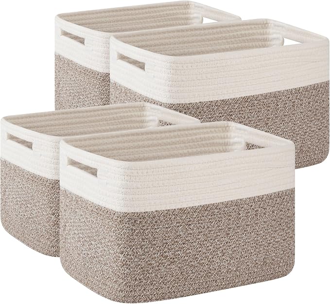 OIAHOMY 4 Pack Storage Baskets for Organizing, Basket for Shelves by MasterofSpaceOptimization
