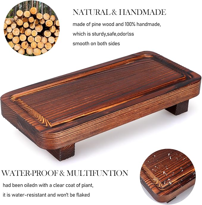 Small Kitchen Sink Soap Tray for Counter Dish Soap Dispenser Holder Wooden - Image 4