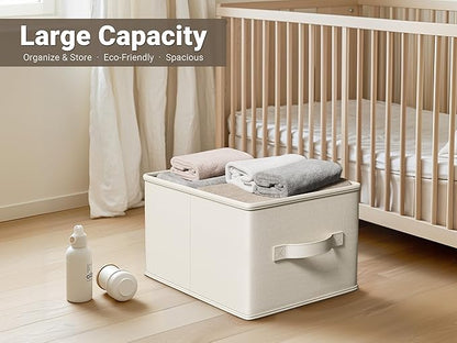 3 Pack Fabric Storage Bins for Shelves | 16.25x12x10in Closet | Collapsible - Image 2