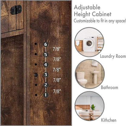 Over The Washer or Over The Toilet Storage Cabinet w/Height Adjustable Shelf - Image 6