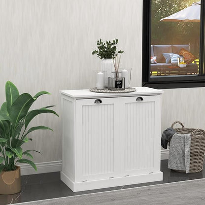 KEIKI Double Tilt-Out Laundry Hamper Cabinet - Image 6