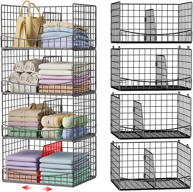 4-Tier Closet Organizers and Storage Shelves by Hongtamoya