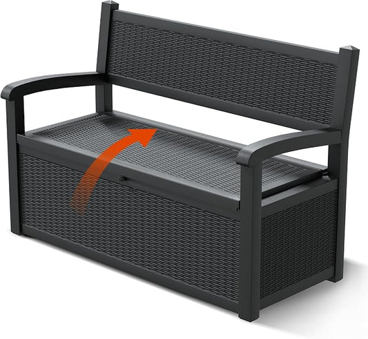 80 Gallon Outdoor Storage Box, Resin Patio Furniture by Unknown