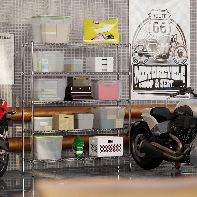 14" Deep x 54" Wide x 64" Height Wire Shelving Kit | 5-Tier | NSF Commercial - Image 5