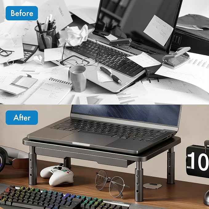 Monitor Stand Riser with Drawer - Image 4