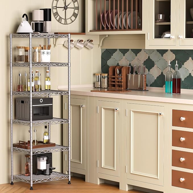 GIOTORENT 6-Tier Storage Shelves Standing Shelving Metal Units, Adjustable - Image 2