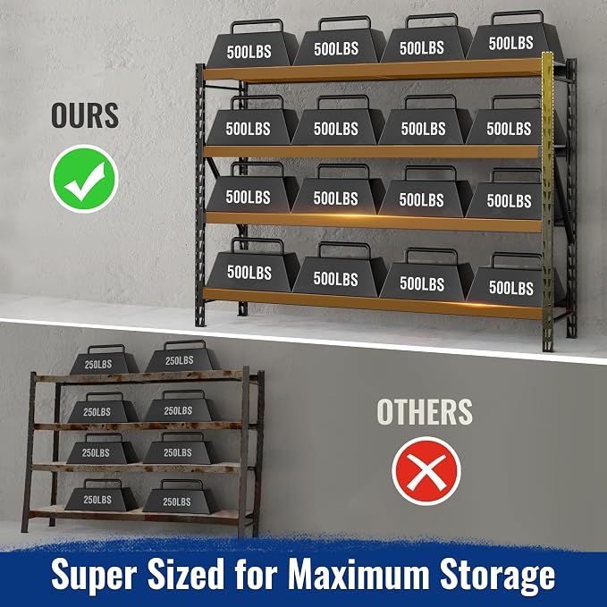 WORKPRO 77" Garage Shelving Unit, 8000LBS Heavy Duty Metal Storage Rack - Image 5
