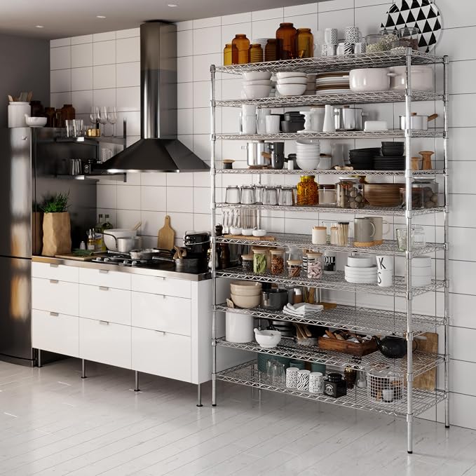 21" Deep x 54" Wide x 86" Height Wire Shelving Kit | 10-Tier | NSF Commercial - Image 6