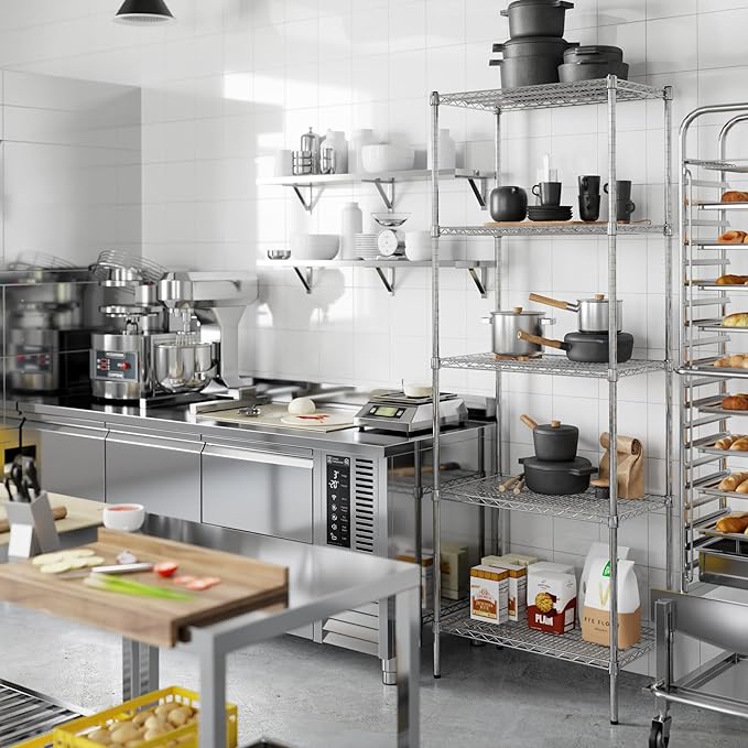 18" Deep x 30" Wide x 86" Height Wire Shelving Kit | 5-Tier | NSF Commercial - Image 7