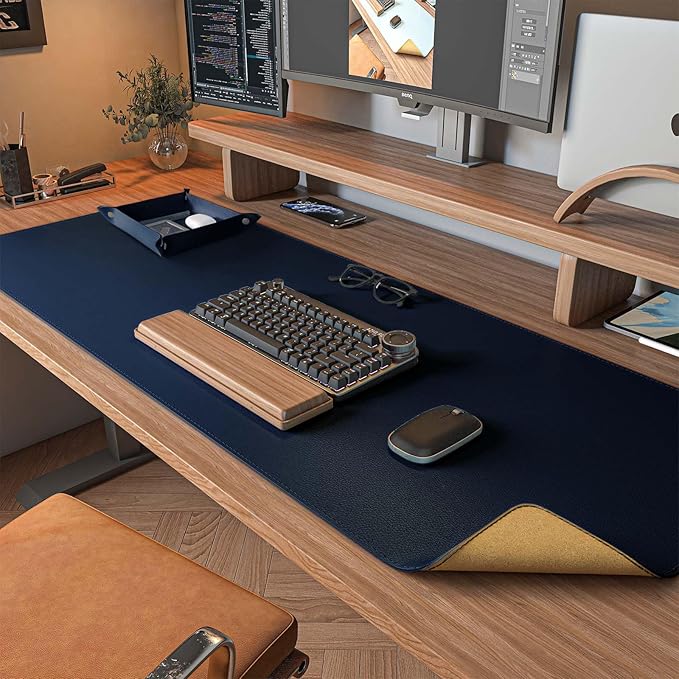 DAWNTREES Dual Sided Desk Mat, Leather Desk Pad, Cork Desk Mat Protector by PremiumDeskPadatDawnTrees