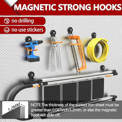3-H Heavy Duty Magnet Garage Hooks 4 Pack, Extra Large Strong Magnetic Hooks - Image 4