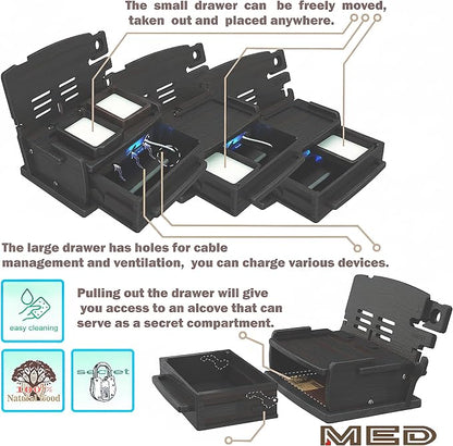 MED Wood Phone Docking Station – Nightstand Desk Organizer - Image 5