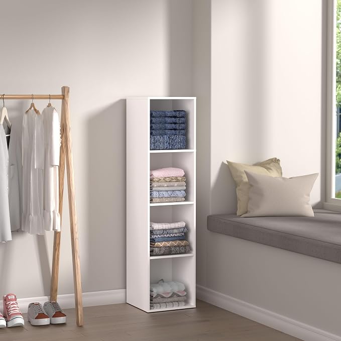 4 Cube Storage Organizer, 4 Tier Cube Bookcase Freestanding Storage Display - Image 7