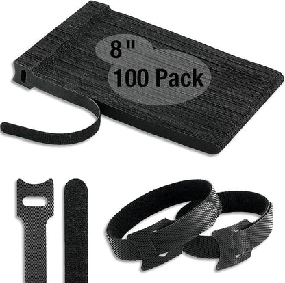 100 PCS 8-Inch Cable Ties, Reusable Cable Management, Under Desk Cord Organizer by Unknown