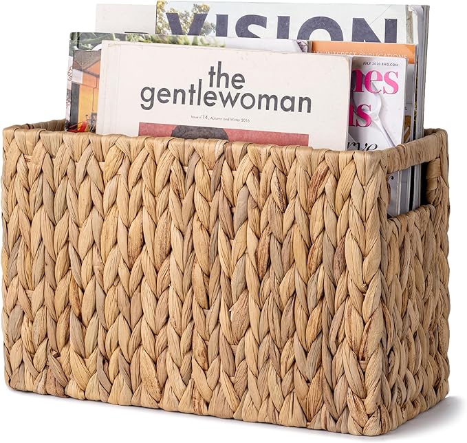 StorageWorks Hand-Woven Magazine Holder, Magazine Wicker Basket by StorageWorks