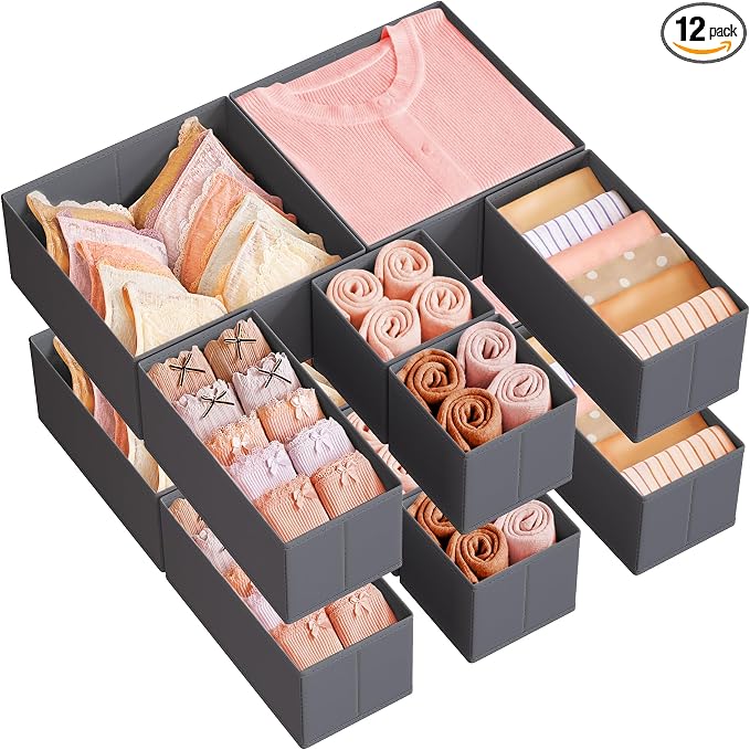 SONGMICS Drawer Organizer, Dresser Drawer Organizers, Foldable Fabric Storage by SONGMICSbySONGMICSHOME