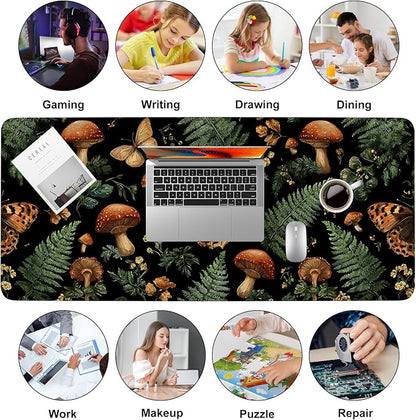 Vintage Butterfly Mushroom Mouse Pad – Large Extended Desk Mat 35.43 x 15.75 in - Image 9