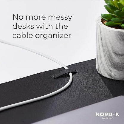Nordik Leather Desk Mat Cable Organizer - Image 3