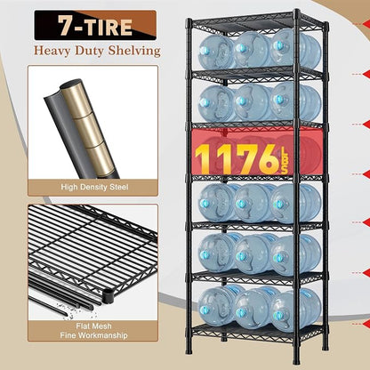 REIBII 7-Tier Metal Shelving Unit, 71’’H x 18’’W x 18’’D, 1176 LBS Weight - Image 7