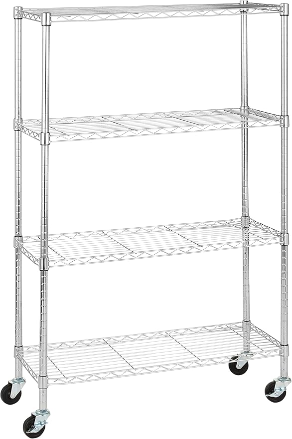 Amazon Basics 4-Shelf Adjustable, Heavy Duty Storage Shelving Unit by AmazonBasics