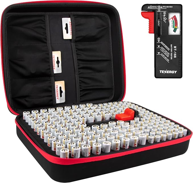 Tenergy Large Battery Organizer Storage Case by Tenergy