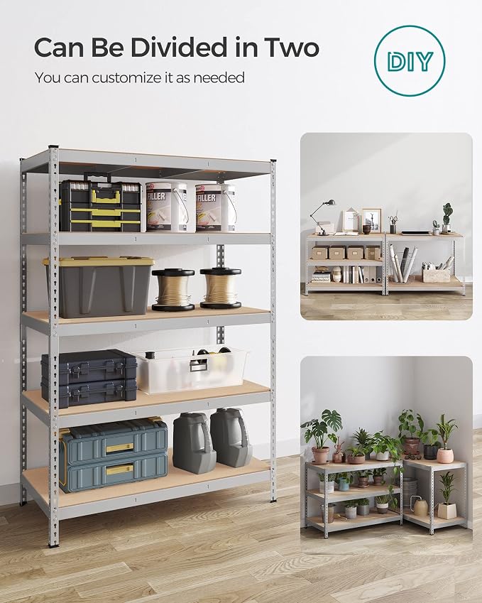 SONGMICS 5-Tier Storage Shelves, Load 2310 lb, Garage Storage, Boltless Assembly - Image 7
