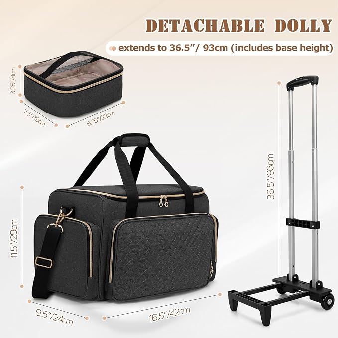 LUXJA Rolling Makeup Case with 3 Removable Pouches and 1 Makeup Brush Bag - Image 7