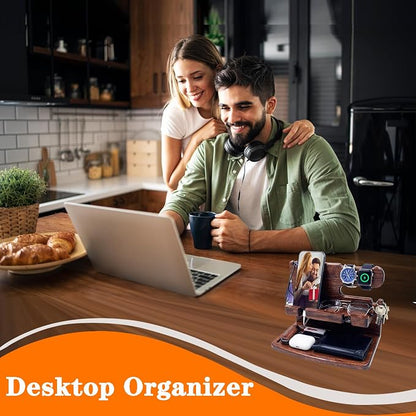 Gifts for Men Women Dad Husband Boyfriend Wood Phone Docking Station Nightstand - Image 7