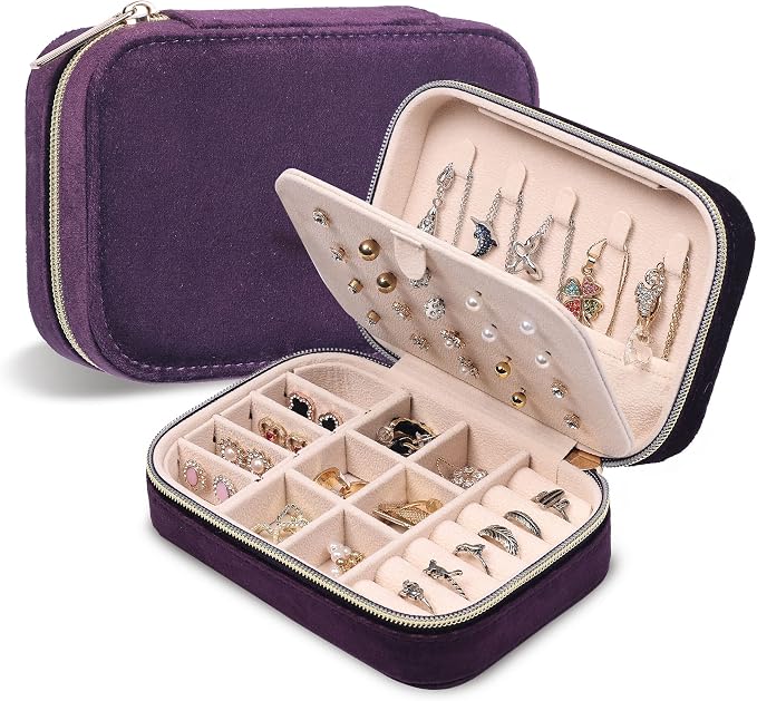 Dajasan Mini Travel Jewelry Case, Small Portable Travel Jewelry Organizer Box by DAJASAN