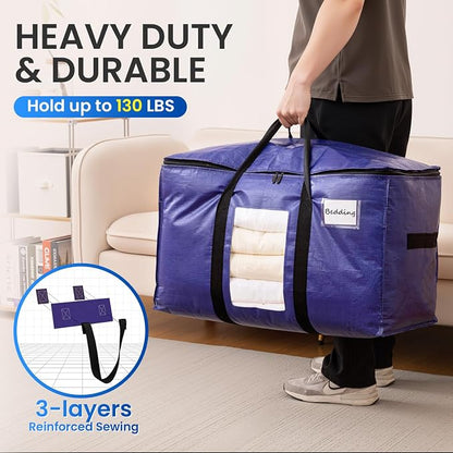 TAILI 10 Pack Dark Blue Extra Large Moving Bags, Heavy Duty Totes - Image 4