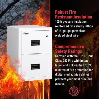 FireKing Turtle Vertical 2 Drawer Legal and Letter Fire Safe File Cabinet - Image 3