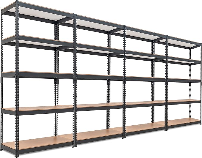 HOMEDANT 5 Tier Storage Shelves Adjustable Laminated Boltless Garage Metal by TheBestOrganizingSolution