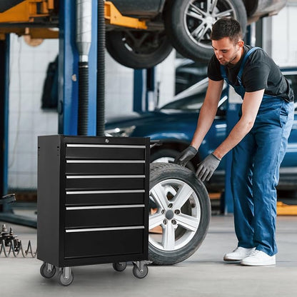 6-Drawer Rolling Tool Chest Cabinet, Large Capacity Metal Tool Box - Image 2