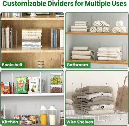 Shelf Dividers for Closet Organization: 8 Pack 10" Tall X 8.4" Deep Acrylic - Image 5