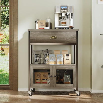 Catrimown Coffee Cart Station, Coffee Stand Station, Small Microwave Stand - Image 3