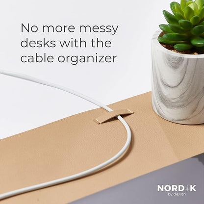 Nordik Leather Desk Mat Cable Organiser Premium Extended Mouse Mat - Image 3