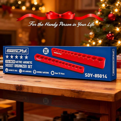 2-Piece 1/4"-Drive Metric Magnetic Socket Organizer Set - Image 8