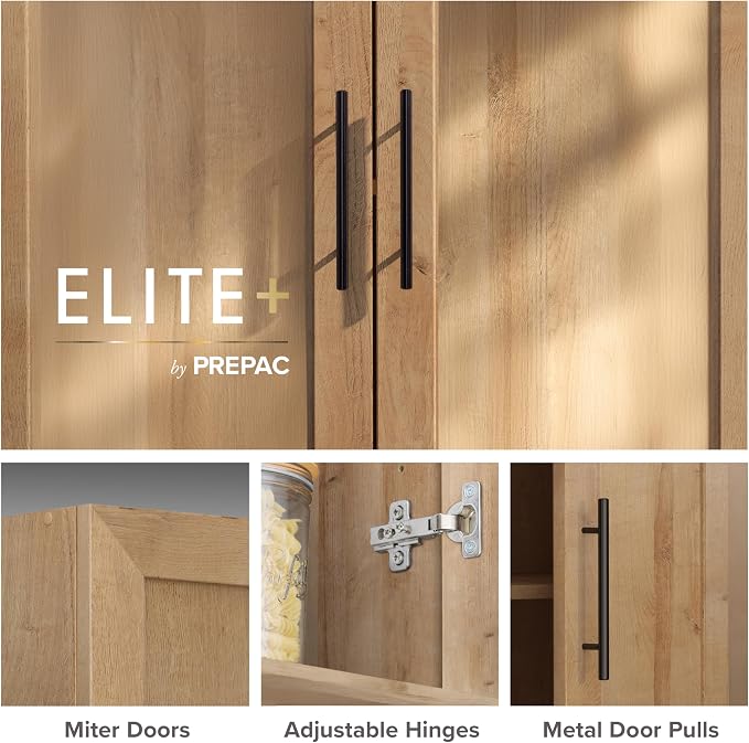 Prepac Natural Oak Elite 65" Tall Accent Kitchen Pantry Cabinet, Craft or - Image 7