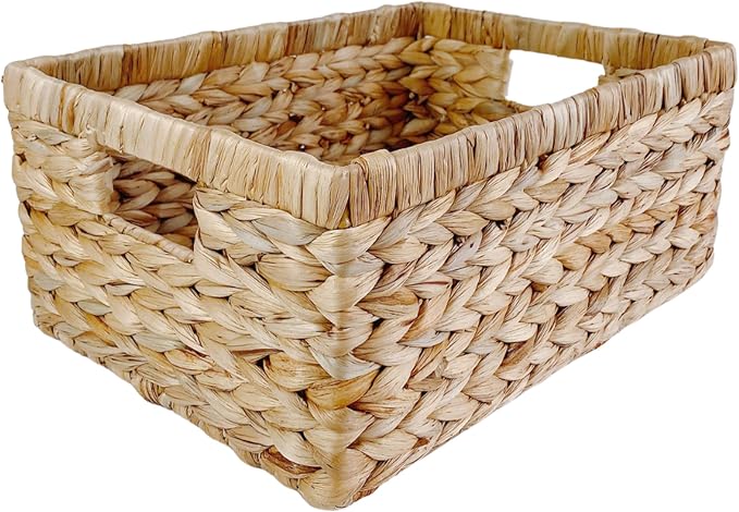 Large Rectangular Handwoven Wicker Basket by Pixoframe