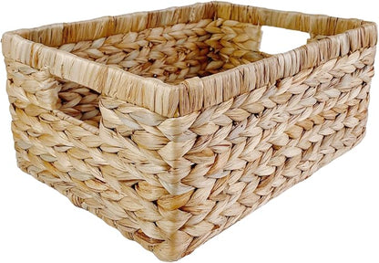 Large Rectangular Handwoven Wicker Basket by Pixoframe
