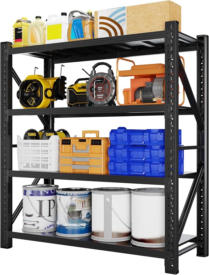 5000LBS Heavy Duty Garage Shelving 59" W Garage Storage Shelves 4-Tier Metal by Unknown