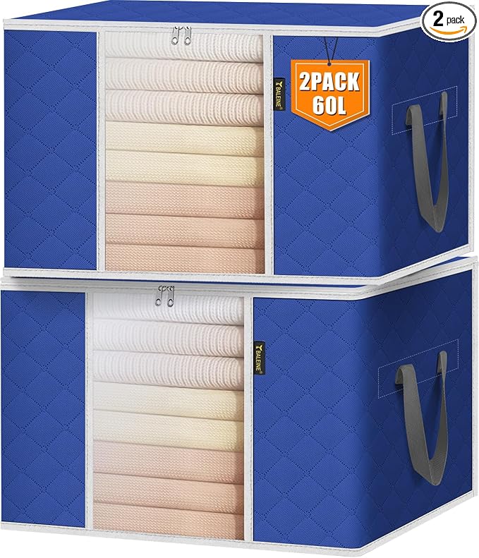 BALEINE 2 Pack Clothes Storage Bags, 16 Gallon Storage Containers by BALEINE