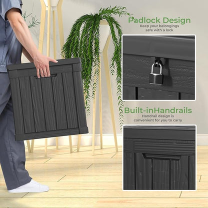 50 Gallon Resin Deck Box, Lockable Outdoor Storage Box - Image 5
