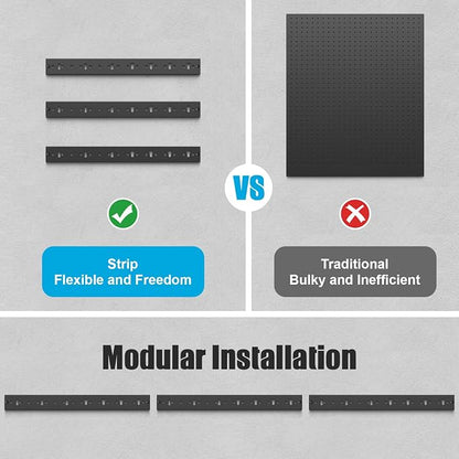 CCCEI 3 Modular Pegboard Strip Storage, Metal Peg Slat Wall Mount - Image 2