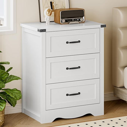 3-Drawer Dresser for Bedroom, Small Wooden Chest of Drawers by BORNOON